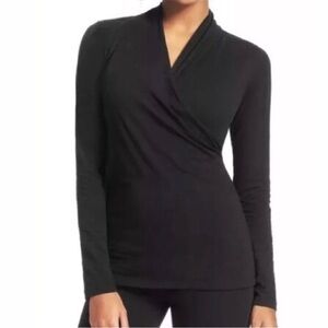 CAbi Black Women's Long Sleeve Wrap Top